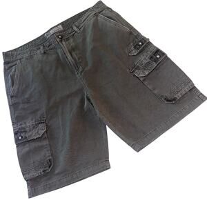 BKE Standard Fit Cargo Shorts Mens 38 Gray Utility Workwear Buckle Casual